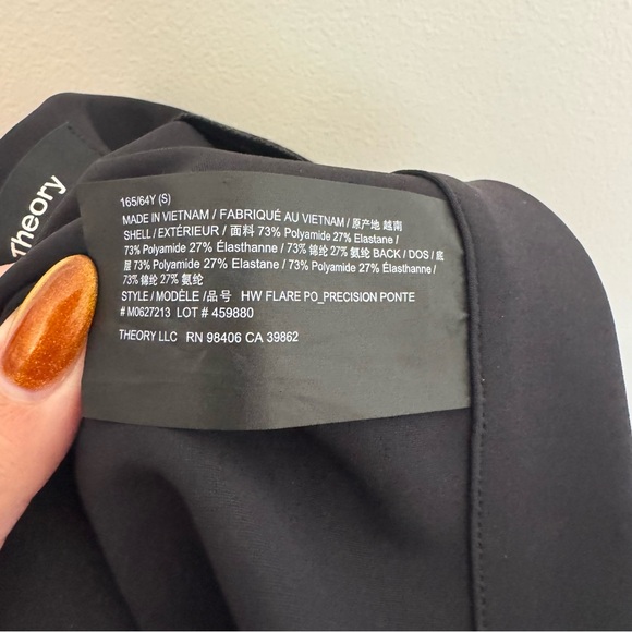 Theory Precision Ponte High-Waisted Flare Dress Pants Black - Picture 5 of 6